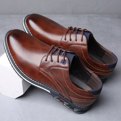 Ashford | Owen Comfort Dress Shoes – PU Leather – Round Toe – Flat Sole Support - Ashford London Clothing