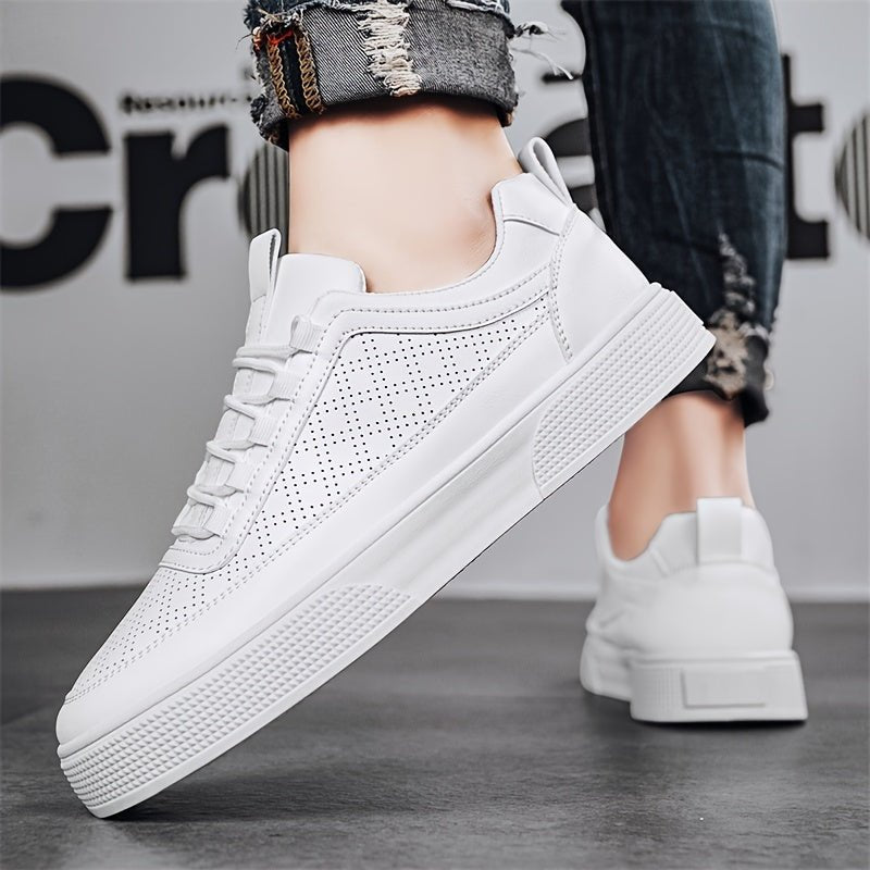 ASHFORD | Porter Men’s leather sneakers with breathable perforated design - Ashford London Clothing