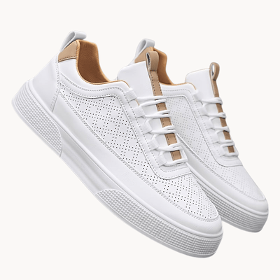 ASHFORD | Porter Men’s leather sneakers with breathable perforated design - Ashford London Clothing