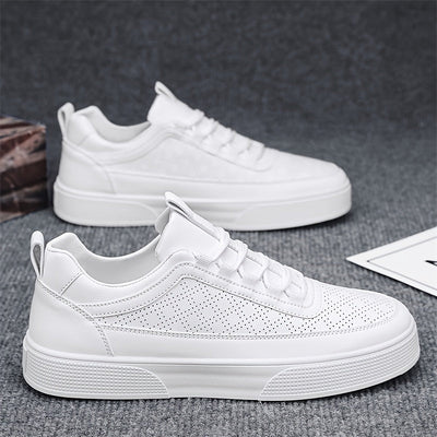 ASHFORD | Porter Men’s leather sneakers with breathable perforated design - Ashford London Clothing