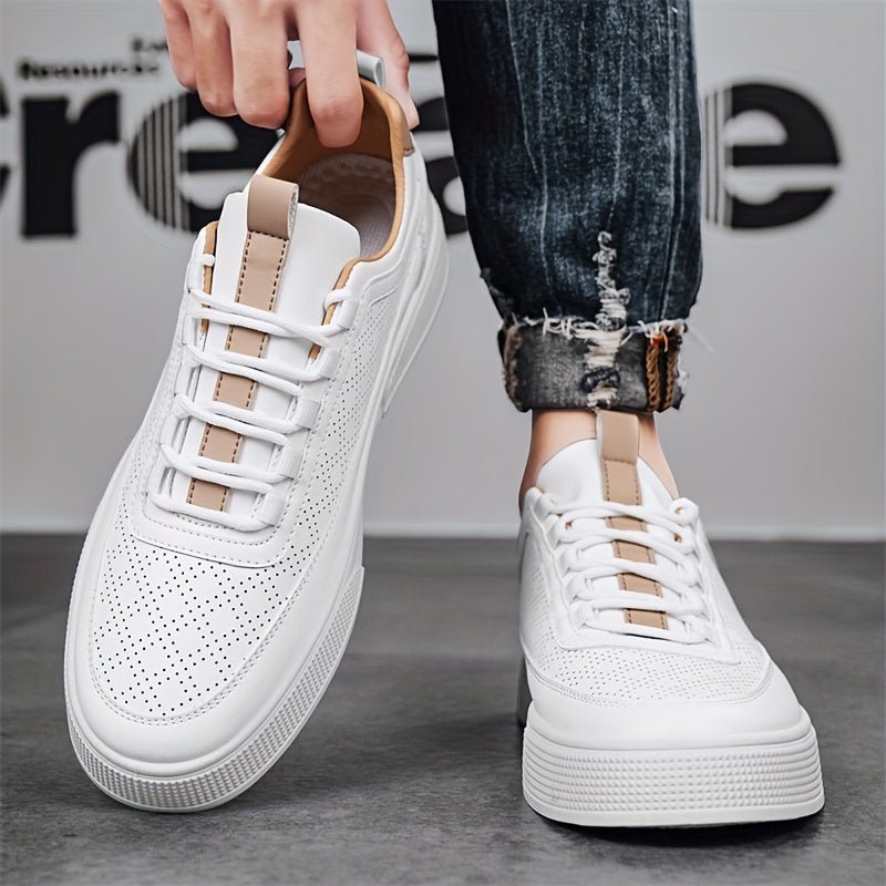 ASHFORD | Porter Men’s leather sneakers with breathable perforated design - Ashford London Clothing