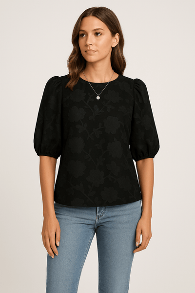 Ashford | Puff Sleeve Chiffon Shirt – Ashford Puff Sleeve Chiffon Shirt Light And Elegant - Ashford London Clothing