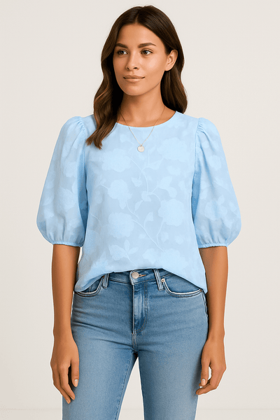 Ashford | Puff Sleeve Chiffon Shirt – Ashford Puff Sleeve Chiffon Shirt Light And Elegant - Ashford London Clothing