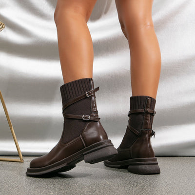 Ashford | Runa – Women’s Faux Leather Ankle Boots with Chic Strap Details