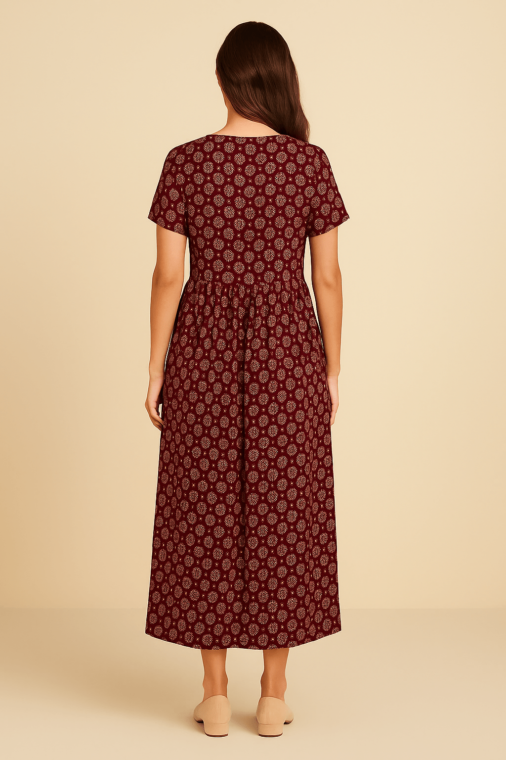 Ashford | Short Sleeve Maxi Dress with Empire Waist and V - Neck - Ashford London Clothing