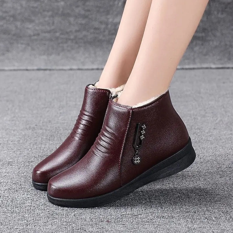 Ashford | Sienna – Women’s Ankle Boots with Metallic Detail, Side Zip & Plush Lining