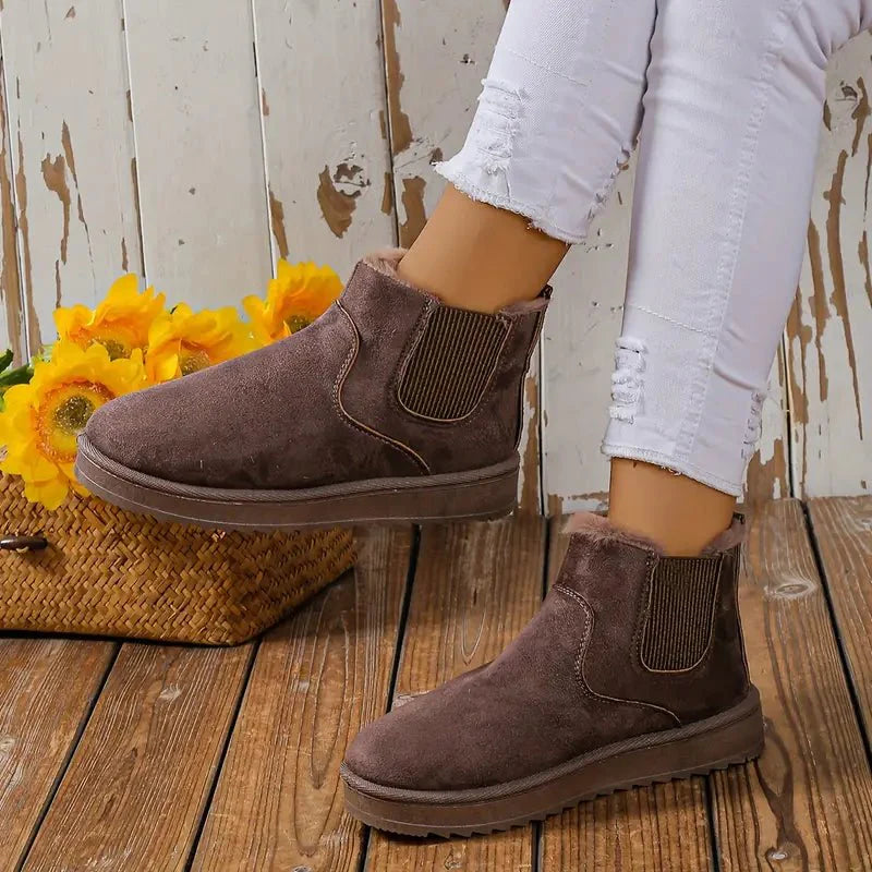 Ashford | Sigrid – Women’s Fluffy Thermal Slip-On Snow Boots with Fleece Lining
