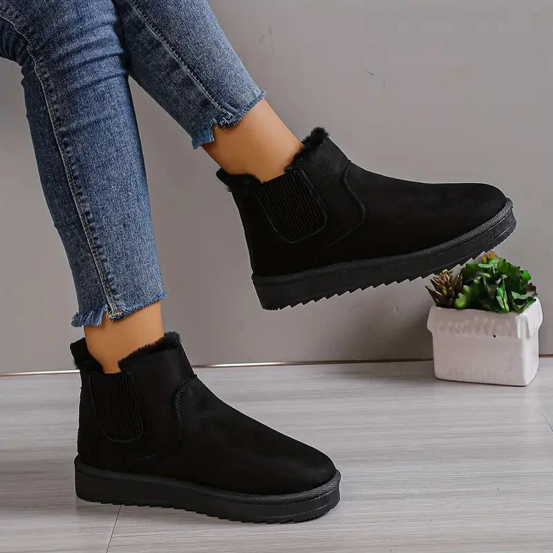Ashford | Sigrid – Women’s Fluffy Thermal Slip-On Snow Boots with Fleece Lining