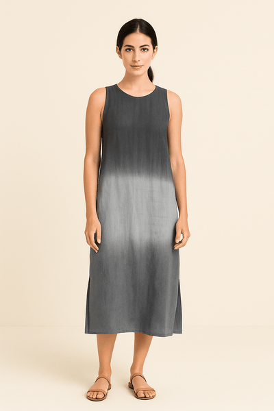 Ashford | Sleeveless Relaxed Maxi Dress with Round Neck - Ashford London Clothing
