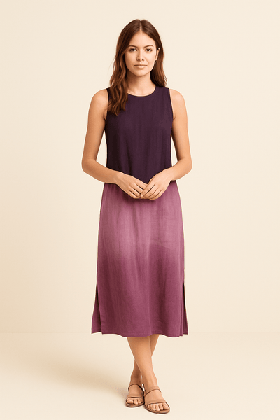 Ashford | Sleeveless Relaxed Maxi Dress with Round Neck - Ashford London Clothing