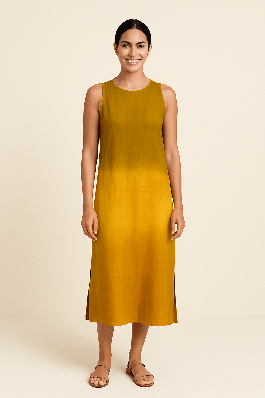 Ashford | Sleeveless Relaxed Maxi Dress with Round Neck - Ashford London Clothing