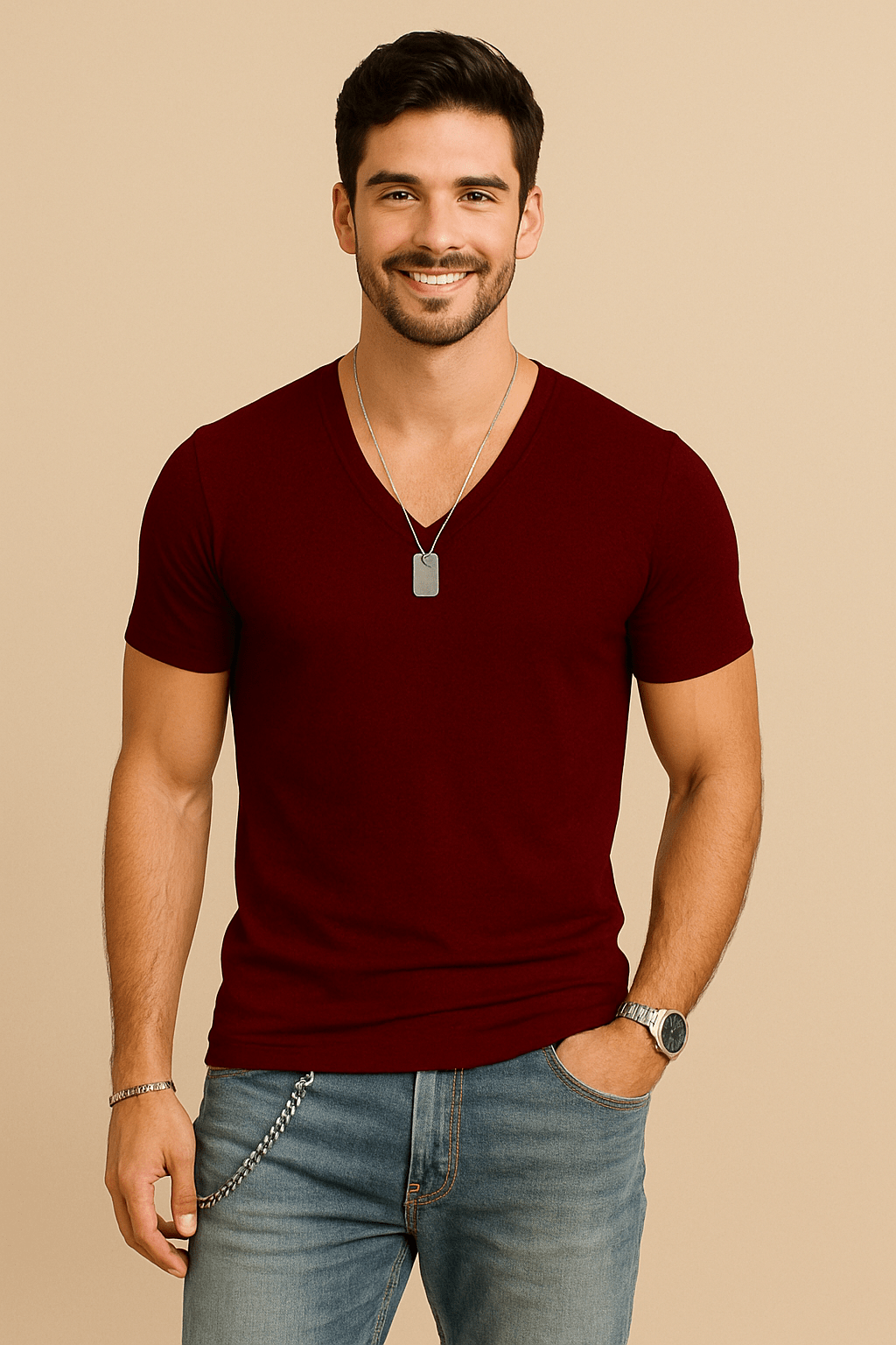 ASHFORD | Slim - Fit Soft - V - Neck T-Shirt - Ashford London Clothing