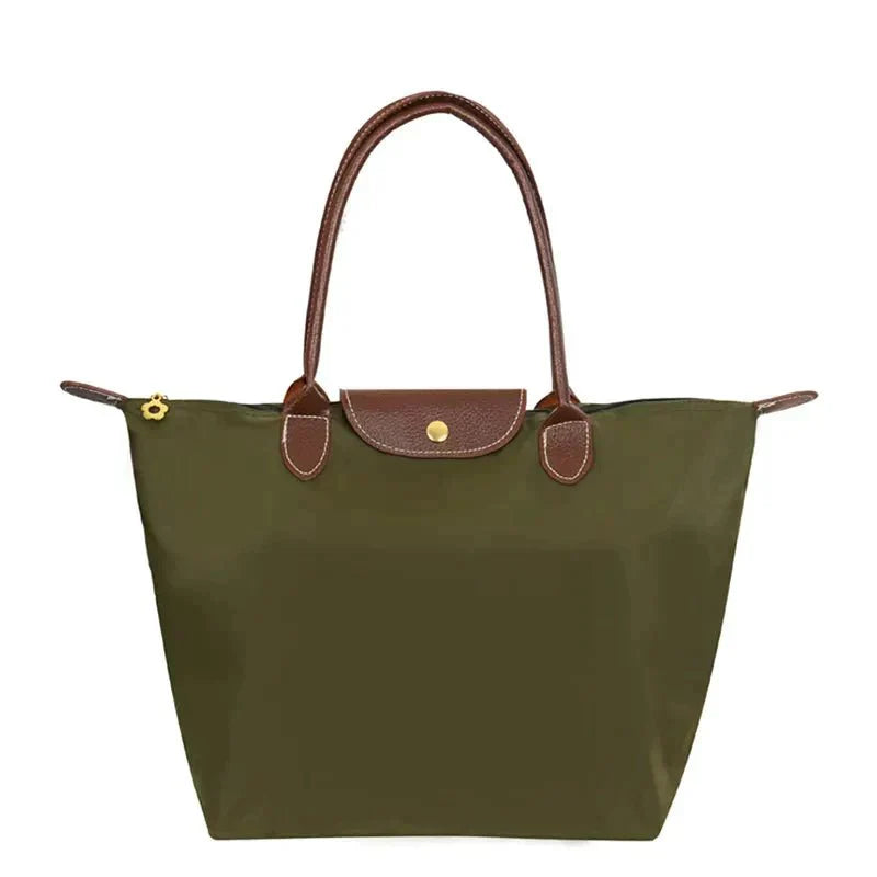 Ashford | Solène – Elegance - Urban Women’s Handbag – Nylon Fabric – Spacious Design – Leather Handles – Button Closure - Ashford London Clothing