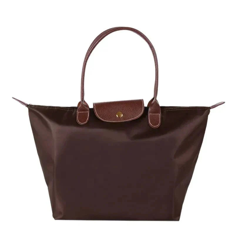 Ashford | Solène – Elegance - Urban Women’s Handbag – Nylon Fabric – Spacious Design – Leather Handles – Button Closure - Ashford London Clothing