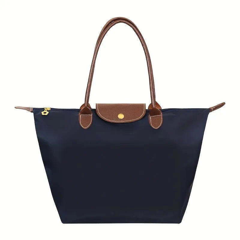 Ashford | Solène – Elegance - Urban Women’s Handbag – Nylon Fabric – Spacious Design – Leather Handles – Button Closure - Ashford London Clothing