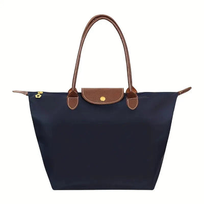 Ashford | Solène – Elegance - Urban Women’s Handbag – Nylon Fabric – Spacious Design – Leather Handles – Button Closure - Ashford London Clothing