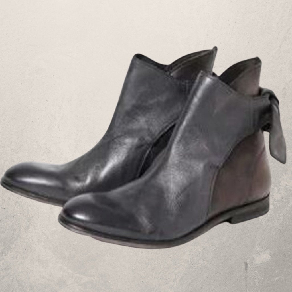 Ashford | Synnøve – Women’s Ankle Boots Sleek Fit, Wrap Tie, Flat Sole