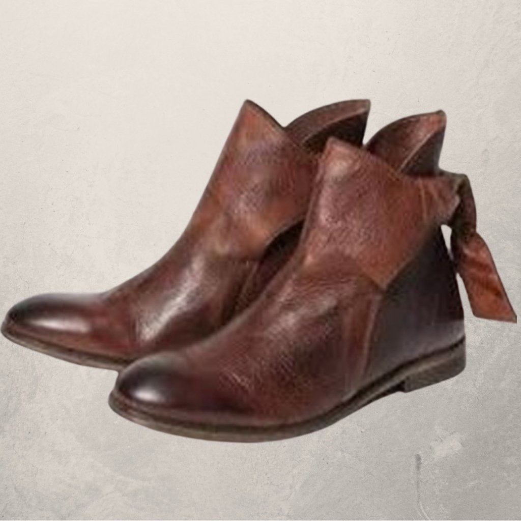 Ashford | Synnøve – Women’s Ankle Boots Sleek Fit, Wrap Tie, Flat Sole