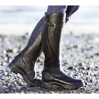 Ashford | Thalia – Women’s Knee-High PU Leather Boots with Buckle & Waterproof Sole