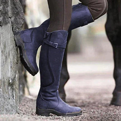 Ashford | Thalia – Women’s Knee-High PU Leather Boots with Buckle & Waterproof Sole