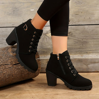 Ashford | Thyra – Women’s Heeled Ankle Boots in Suede with Side Zip & Block Heel