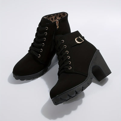Ashford | Thyra – Women’s Heeled Ankle Boots in Suede with Side Zip & Block Heel