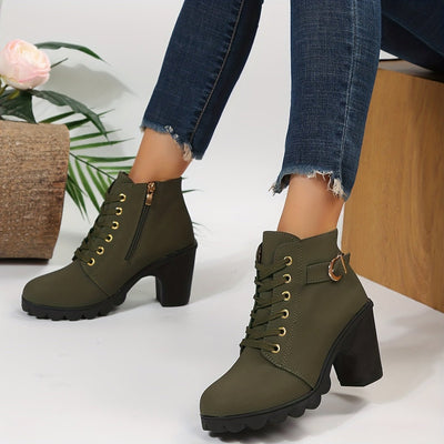 Ashford | Thyra – Women’s Heeled Ankle Boots in Suede with Side Zip & Block Heel