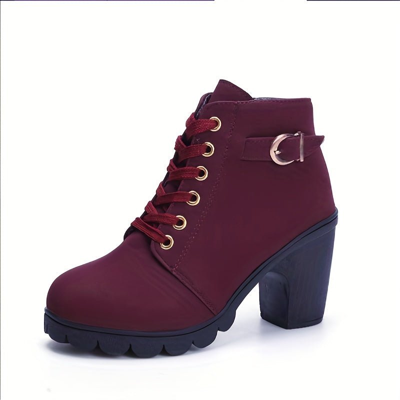 Ashford | Thyra – Women’s Heeled Ankle Boots in Suede with Side Zip & Block Heel