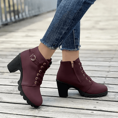 Ashford | Thyra – Women’s Heeled Ankle Boots in Suede with Side Zip & Block Heel