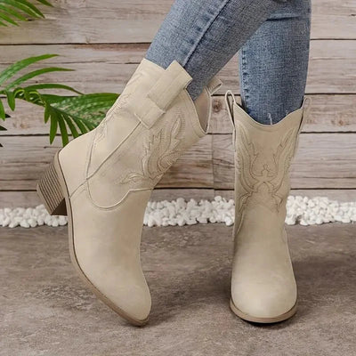 Ashford | Thyra – Women’s Vegan Western Cowboy Boots with Stitch Detailing