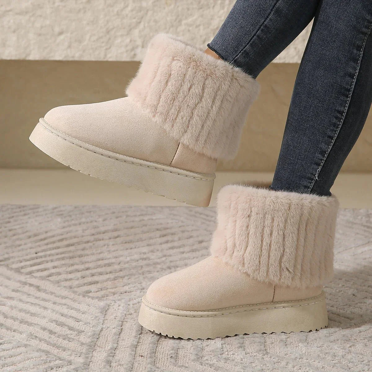 Ashford | Veera – Women’s Luxurious Fur Lined Boots – Flat Heel, Cozy & Elegant