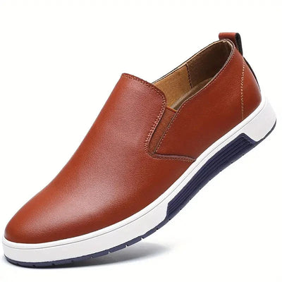 Ashford | Victor Leather Slip - On Men’s Shoes – Flat Heel – Everyday Comfort - Ashford London Clothing