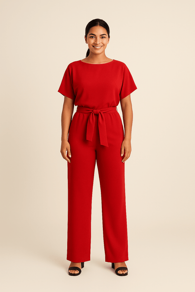 Ashford | Women's Jumpsuit – Elegant Fit with Belted Waist & Relaxed Legs - Ashford London Clothing